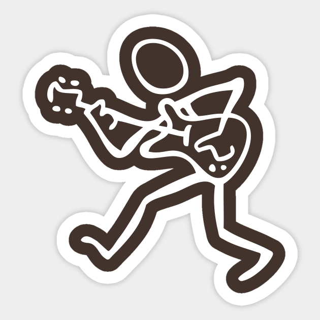 Guitar Player walking (white) Sticker by schlag.art